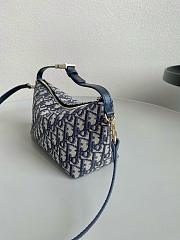 Dior Medium Nomad Pouch Blue Oblique Jacquard - 3