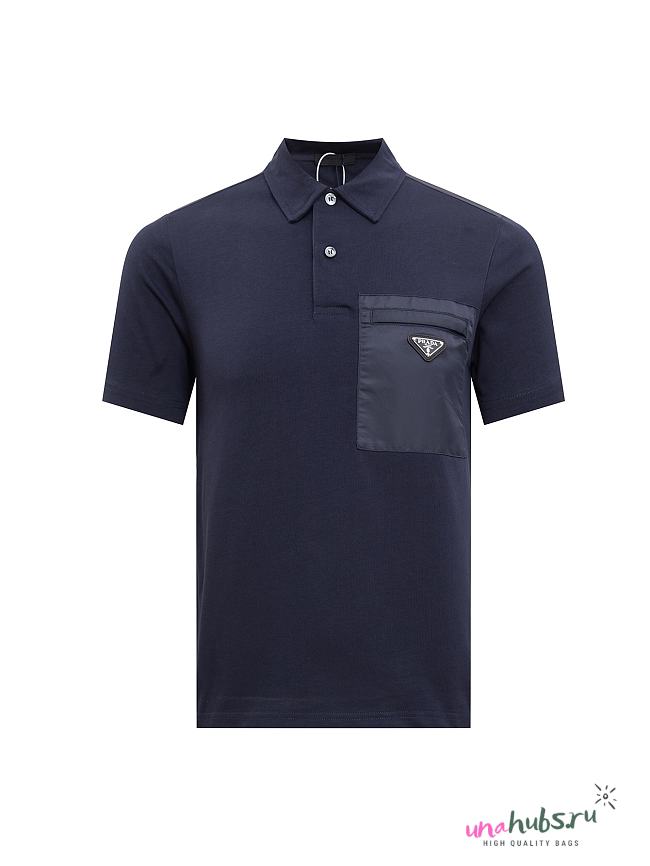 Prada Patch pocket Polo Shirt in Cotton-jersey & Re-nylon - 1