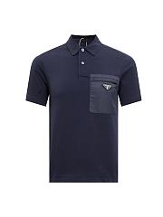 Prada Patch pocket Polo Shirt in Cotton-jersey & Re-nylon - 1