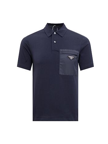 Prada Patch pocket Polo Shirt in Cotton-jersey & Re-nylon