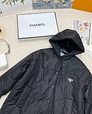 Prada Re Nylon hooded parka black coat - 4