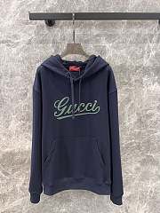 GUCCI Navy blue hoodie with logo - 1