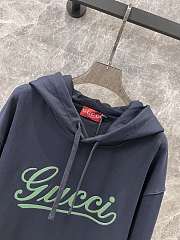 GUCCI Navy blue hoodie with logo - 3