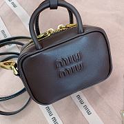 Miu Miu Mini Arcadie Leather Chocolate Brown Bag - 10.5x4cm - 6