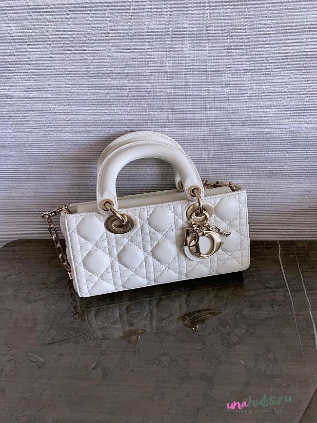 Dior Lady D Joy Small White Lambskin Bag - 1