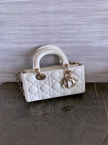 Dior Lady D Joy Small White Lambskin Bag