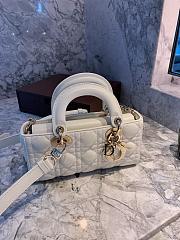 Dior Lady D Joy Small White Lambskin Bag - 6