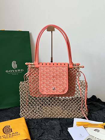 Goyard Aligre Bag Rafia and Coral Coated Canvasin 3 colors - 40×32×6cm