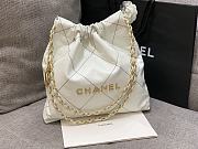 Chanel 22 Tote White Shiny Calfskin & Gold-Tone Metal - 39 × 42 × 8 cm - 4