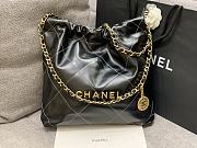  	 Chanel 22 Tote Black Shiny Calfskin & Gold-Tone Metal - 39 × 42 × 8 cm - 4