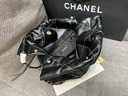  	 Chanel 22 Tote Black Shiny Calfskin & Gold-Tone Metal - 39 × 42 × 8 cm - 3