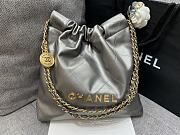 Chanel 22 Tote Grey Shiny Calfskin & Gold-Tone Metal - 39 × 42 × 8 cm - 4