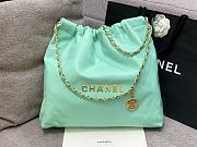 Chanel 22 Tote Green Mint Shiny Calfskin & Gold-Tone Metal - 39 × 42 × 8 cm - 1