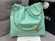 Chanel 22 Tote Green Mint Shiny Calfskin & Gold-Tone Metal - 39 × 42 × 8 cm - 5