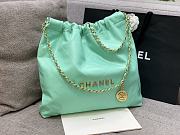 Chanel 22 Tote Green Mint Shiny Calfskin & Gold-Tone Metal - 39 × 42 × 8 cm - 4