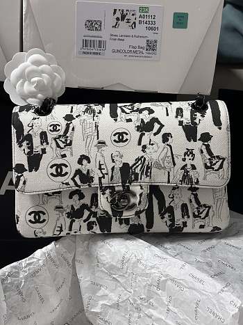 Chanel Flapp Bag Sketch Printed Canvas Bag 25cm