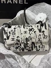 Chanel Flapp Bag Sketch Printed Canvas Bag 25cm - 4