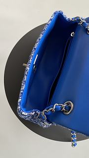 	 Chanel Classic Flap Bag Tweed Blue 20cm - 6