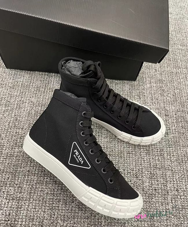 Prada High Top Canvas Black Sneakers  - 1