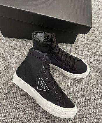 Prada High Top Canvas Black Sneakers 