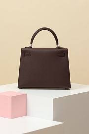 	 Hermes Kelly 25cm Casaque Etoilee Adoise Epsom Brown - 4