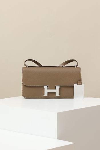 	 Hermes Long Constance Taupe Epsom Leather Bag 24cm