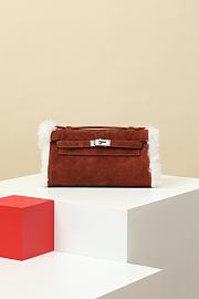 Hermes pochette Pochette Kelly chestnut brown/ecru - 22 x 7 x 13cm - 1