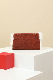 Hermes pochette Pochette Kelly chestnut brown/ecru - 22 x 7 x 13cm - 5