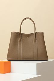 Hermes Garden Party Togo Taupe Bag - 36x26x17cm - 1