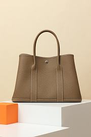 Hermes Garden Party Togo Taupe Bag - 36x26x17cm - 6