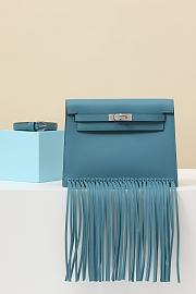 	 Hermes Kelly Danse Anate Blue Swift Bag - 22x 17 x 7cm - 1