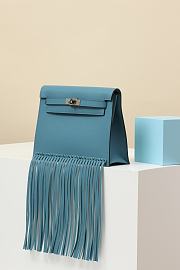 	 Hermes Kelly Danse Anate Blue Swift Bag - 22x 17 x 7cm - 6