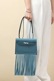 	 Hermes Kelly Danse Anate Blue Swift Bag - 22x 17 x 7cm - 3