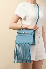 	 Hermes Kelly Danse Anate Blue Swift Bag - 22x 17 x 7cm - 2