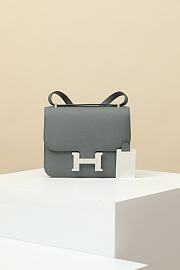 	 Hermes Constance Epsom Leather Bag Grey - 9x15x4cm - 1