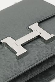 	 Hermes Constance Epsom Leather Bag Grey - 9x15x4cm - 4