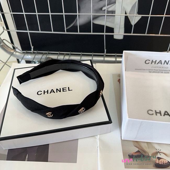 Chanel Black CC logo headband - 1