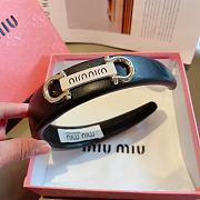 Miu Miu Black Leather Headband - 6