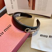 Miu Miu Black Leather Headband - 5