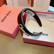 Miu Miu Black Leather Headband - 3