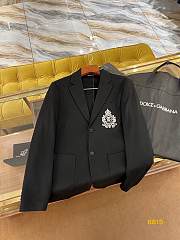 Dolce & Gabbana Single-breasted wool and cashmere jacket with DG patch - 2