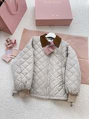 Miu Miu Natural Logo-Patch Quilted Jacket - 1