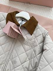 Miu Miu Natural Logo-Patch Quilted Jacket - 2