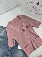 Prada Ribbed cotton pink sweater - 1