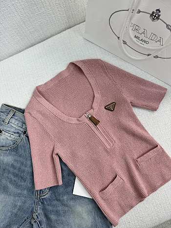 Prada Ribbed cotton pink sweater