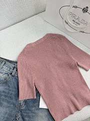 Prada Ribbed cotton pink sweater - 6