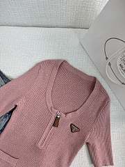 Prada Ribbed cotton pink sweater - 2