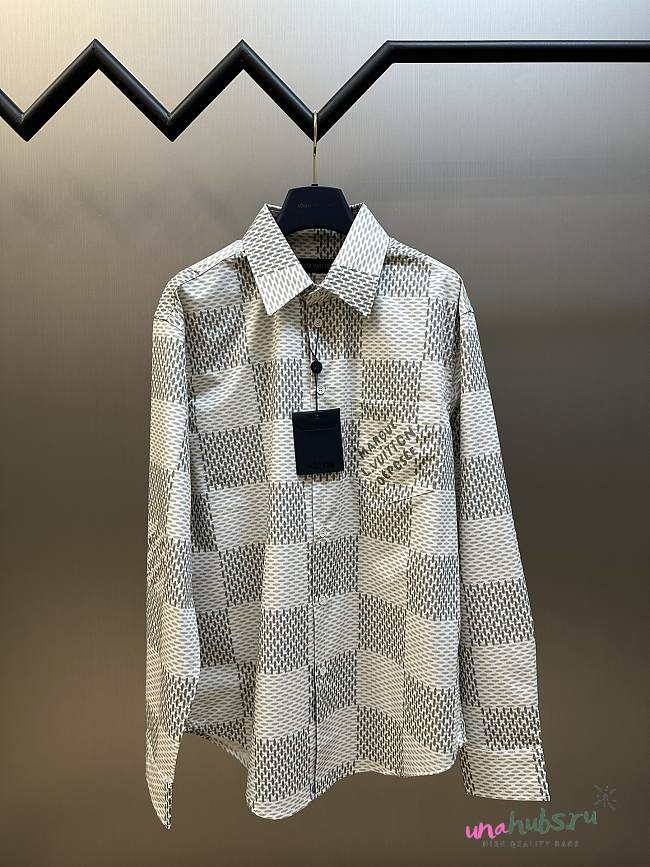 Louis Vuitton Damier Long-Sleeved Classic Cotton Shirt - 1