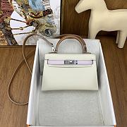 	 Hermes Mini Kelly Epsom Leather Off White Color 19cm - 1