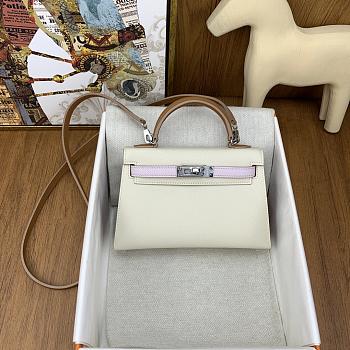 	 Hermes Mini Kelly Epsom Leather Off White Color 19cm